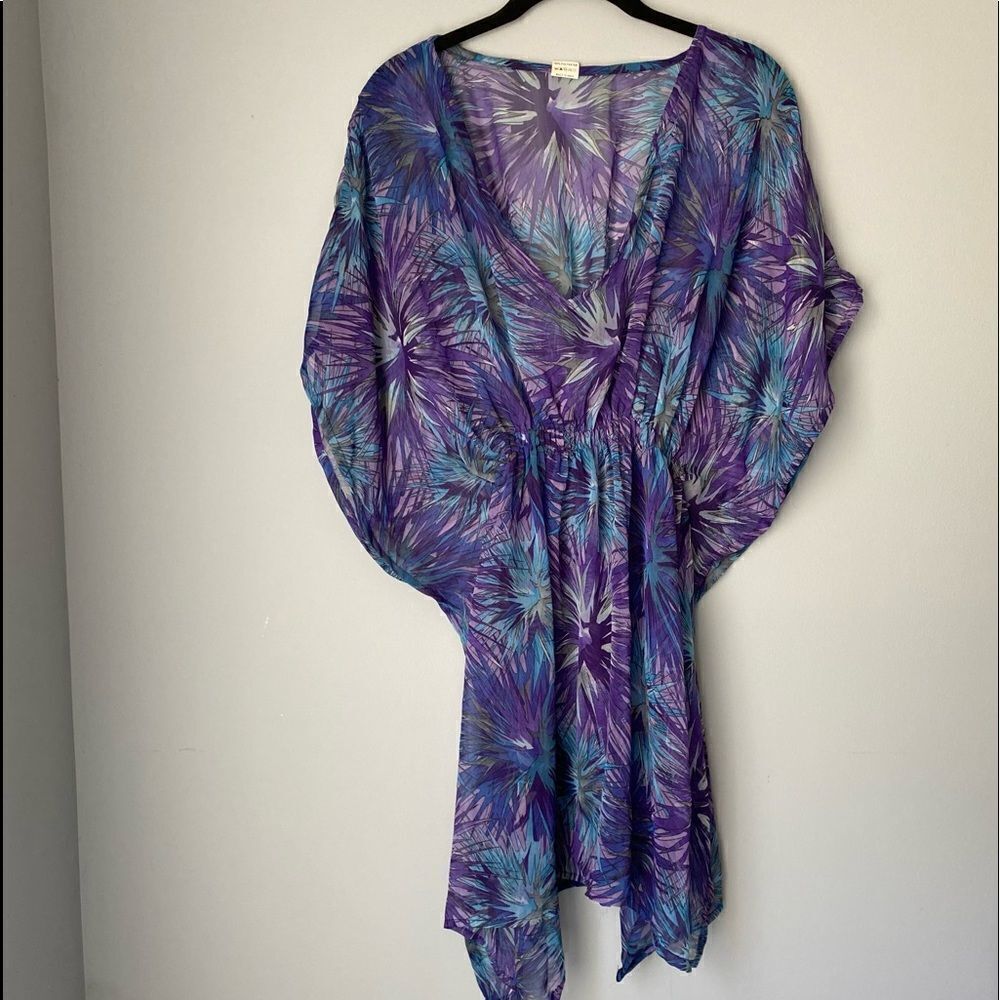 unbranded sheer multicolor swim Cover-up